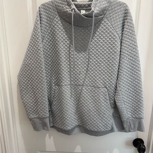 GreenTea Light Gray Quilted Turtleneck Sweater